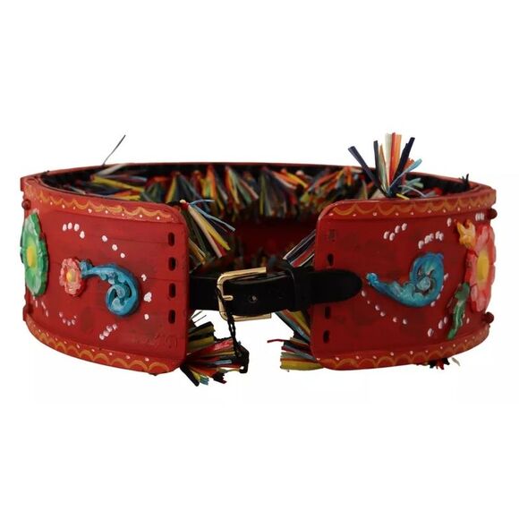 Dolce & Gabbana Multicolor Floral Wide Waist Carretto Women\'s Belt (Pre-Owned)
